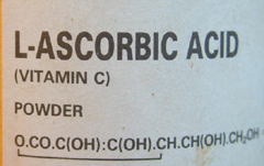 L-Ascorbic acid label (vitamin C)