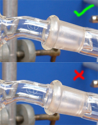 Correctly and incorrectly fitting Quickfit joints