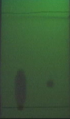 On the left there is an impure mixture, on the right a purified compound