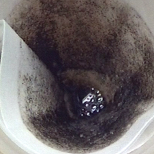 Unreacted iron left behind on the filter paper